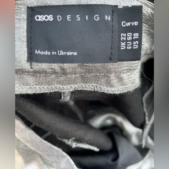 ASOS Curve Silver Wide Leg Pants - Picture 4 of 4